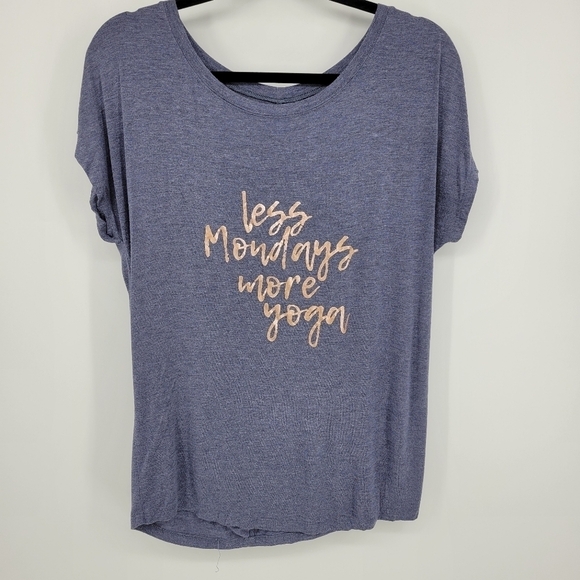 Women’s Gaiam Grey Shirt “ Less Mondays More Yoga ” Size S - Picture 4 of 11
